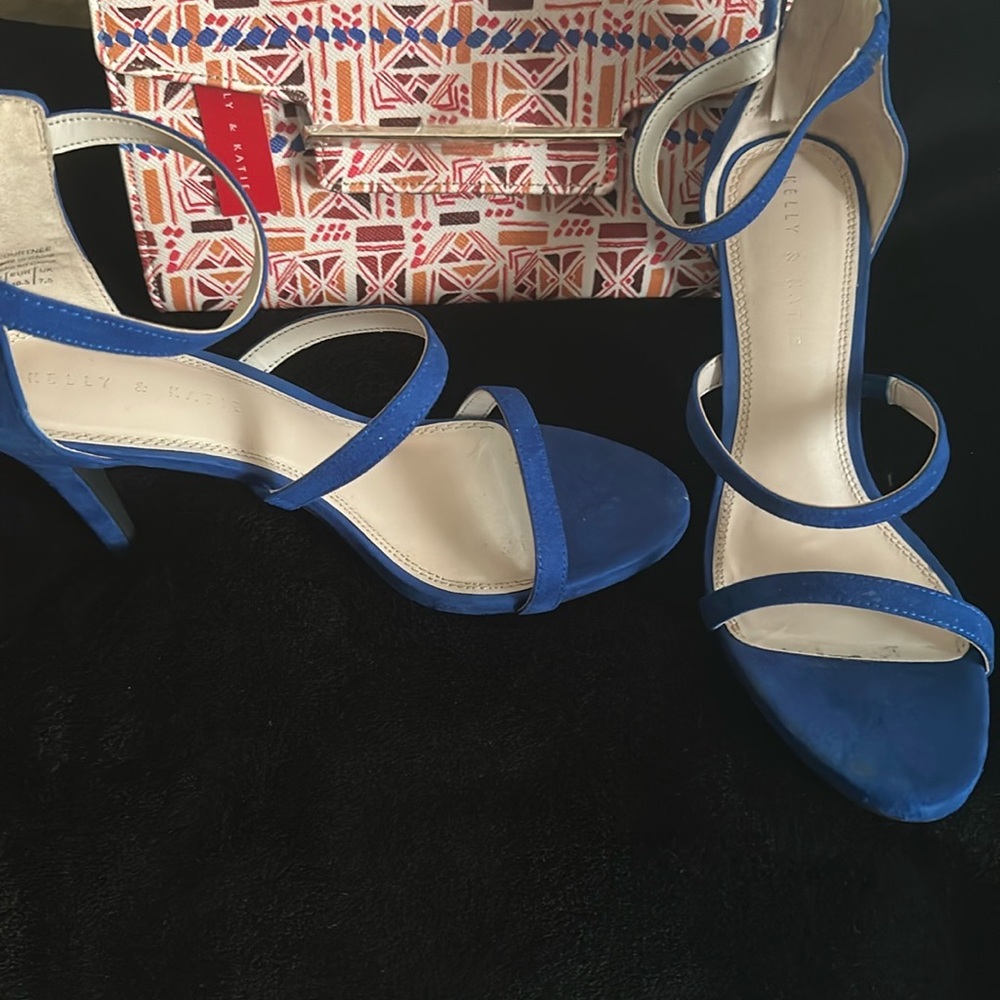Summer Sale…Kelly & Katie Blue Strappy Heels with Matching Kelly & Katie Clutch.